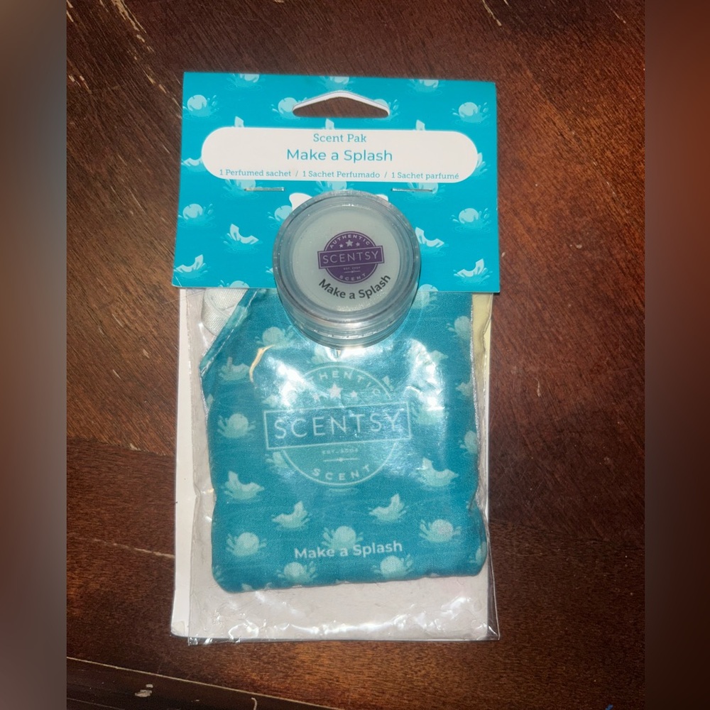 Scentsy Make a Splash scent pak and wax cup rare retired